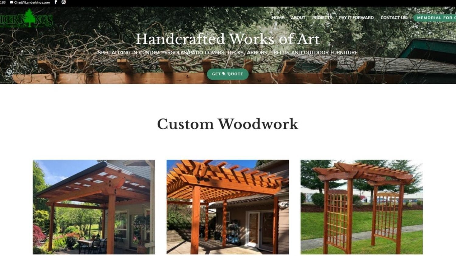 Custom Woodwork Business Website Development