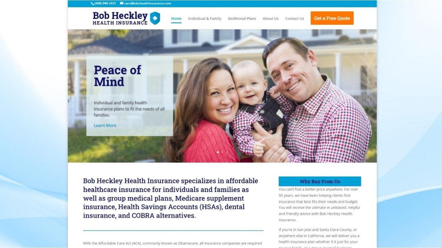 Website Creation For Healthcare Insurance